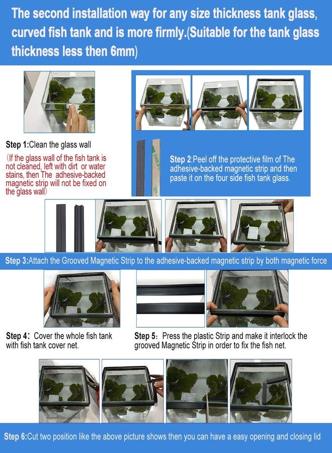 NestBasics Magnetic Aquarium lid Fish Tank Hood top Cover Anti-Jumping net Cover mesh to Protect Fishs Jumping Out of Fishes Tank Hoods - Image 3